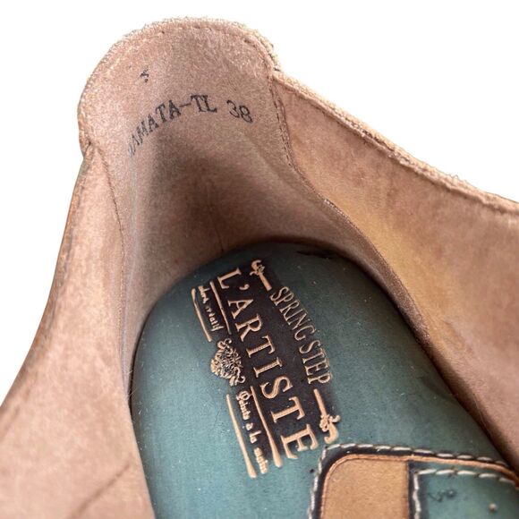 L'ARTISTE BY SPRING STEP Mamata Mary Jane Wedge Shoes EU Size 38 US 7.5 8 Green - Picture 3 of 16